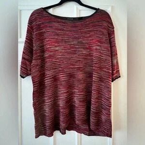 Dana Buchman Multi colored short sleeve sweater.  Size 3x